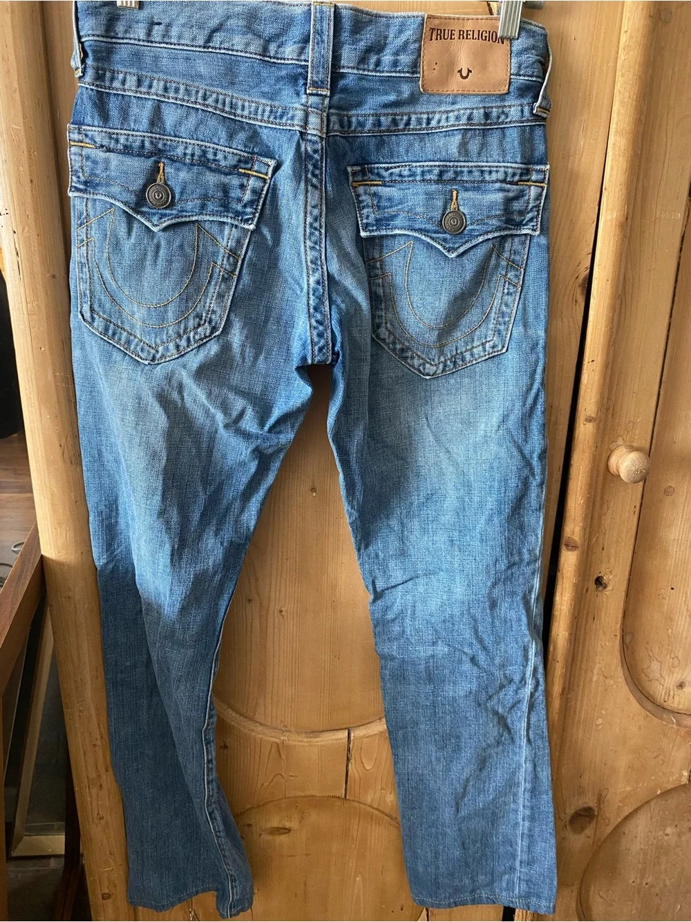 True Religion Faded Light Blue Slim Straight Jeans